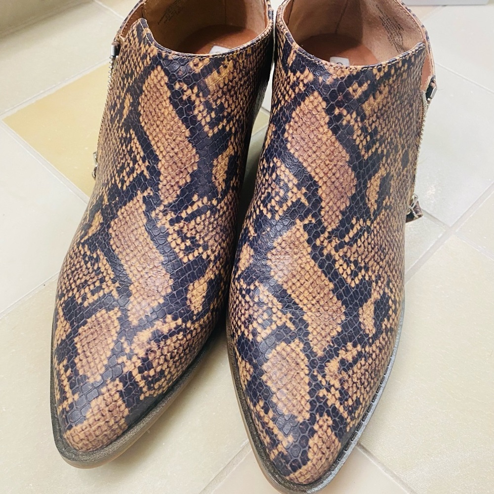 Leather Snake print booties